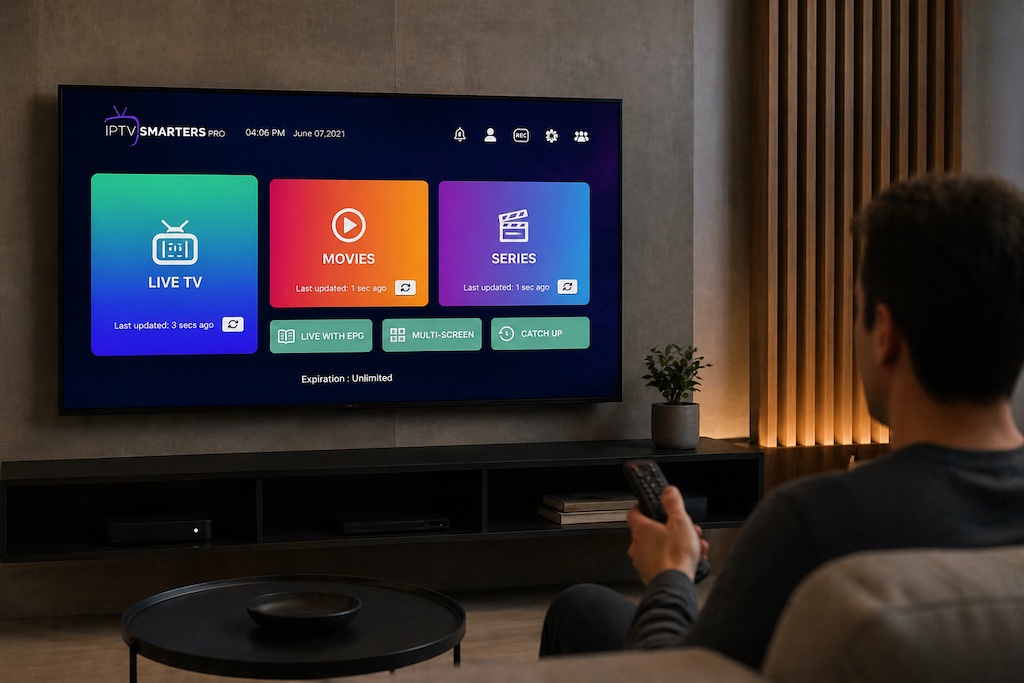 Abonnement IPTV Smarters Pro à 12 mois, jusqu’à 5 écrans