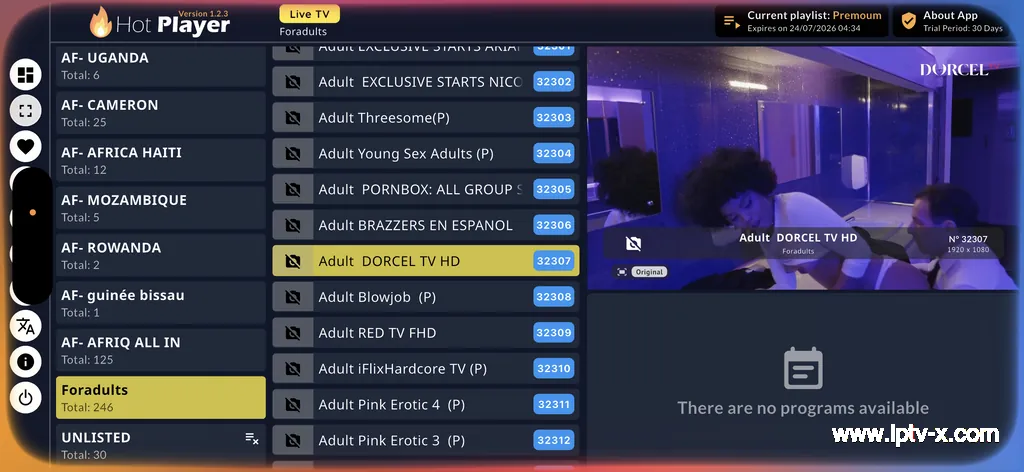 Hot Player - Découvrez les offres d'abonnement Premium IPTV X