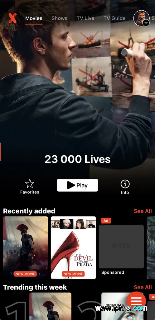 IPTVX sur iPhone et iPad - Premium